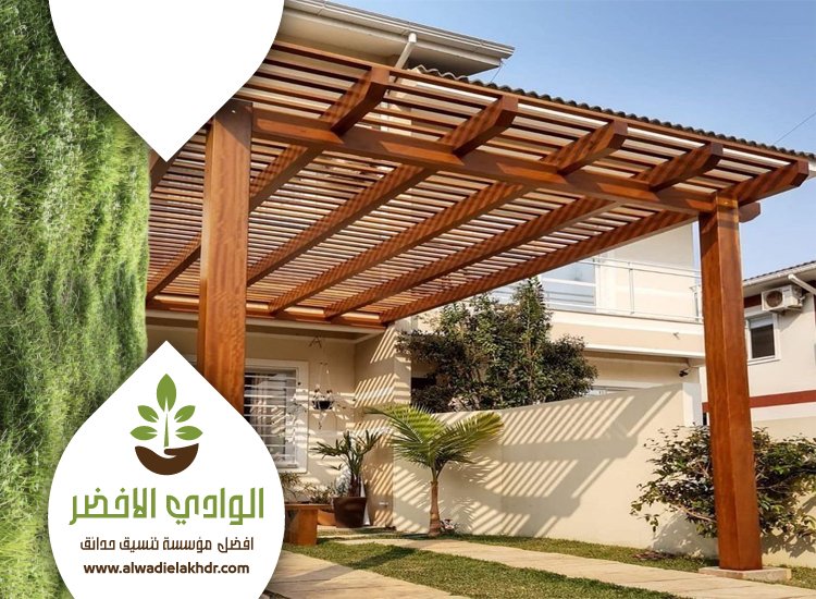 تركيب مظلات خشبية